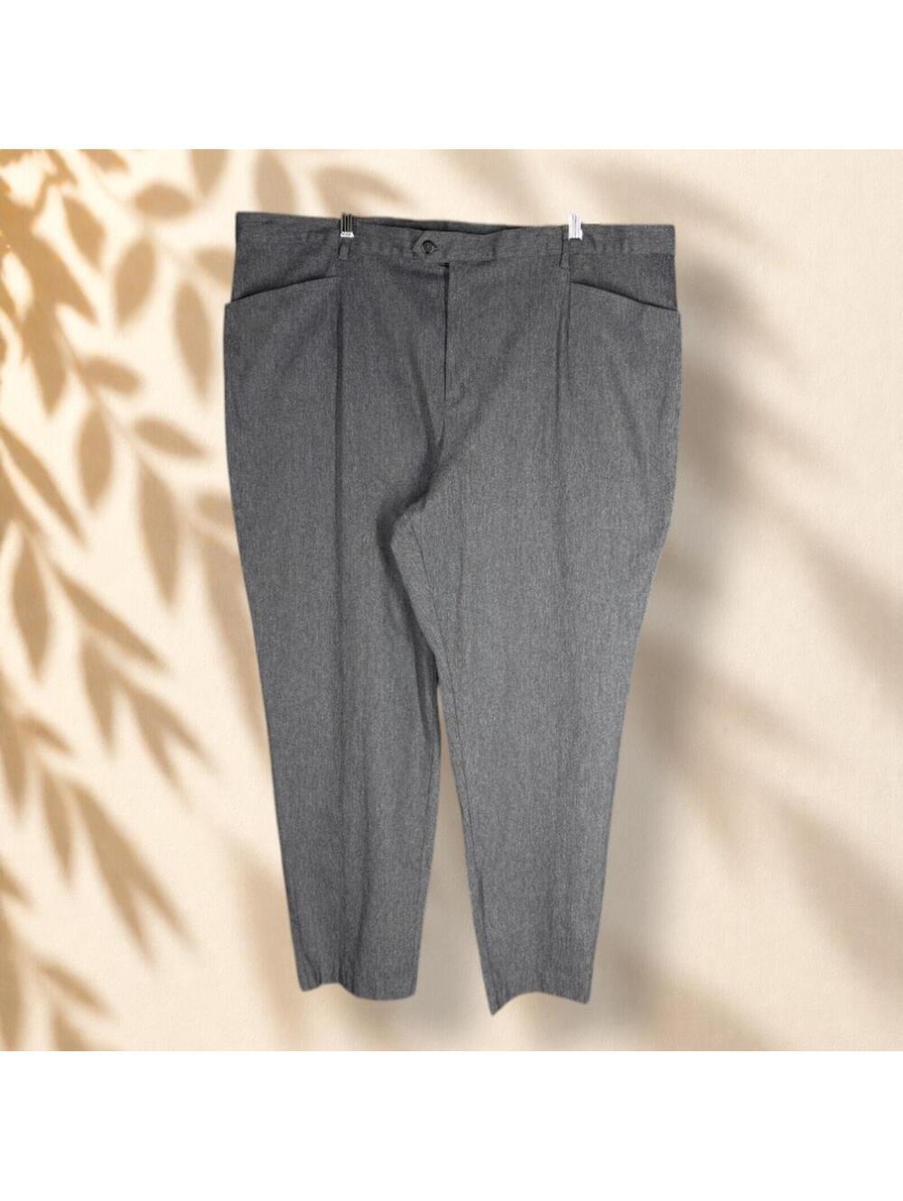 New White Stag Dress Pants Women 24W Plus Gray High Rise Pleated Stretch Twill